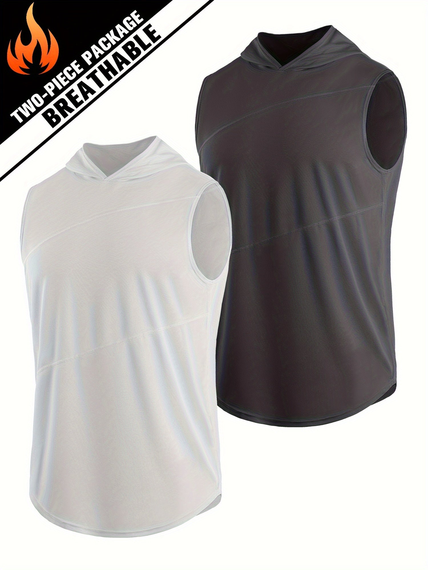 Men's Casual Hooded Tank Top Quick Dry Sleeveless T-Shirt