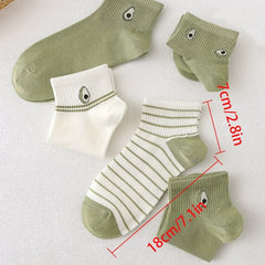 Avocado Print Socks Women's Comfy Short Stockings