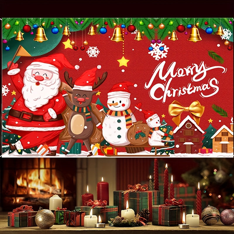 Santa Claus Snowman Xmas Photography Background Merry Christmas Party Backdrop