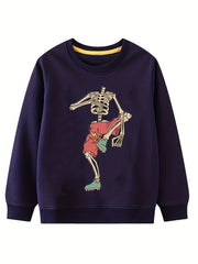 Boys' Cartoon Vehicles Print Hoodie Long Sleeve Top Pullover