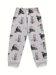 Boys Train Print Pajama Set Long Sleeve Top & Pants Homewear Kids Clothes