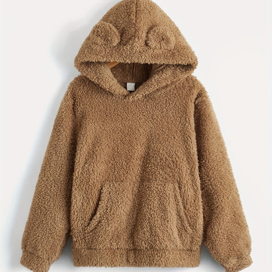 Boy's Teddy Fleece Hoodie Thermal Long Sleeve Top Hooded Pullover