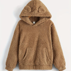 Boy's Teddy Fleece Hoodie Thermal Long Sleeve Top Hooded Pullover