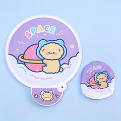 Cartoon Folding Fan Mini Portable Small Round Fan