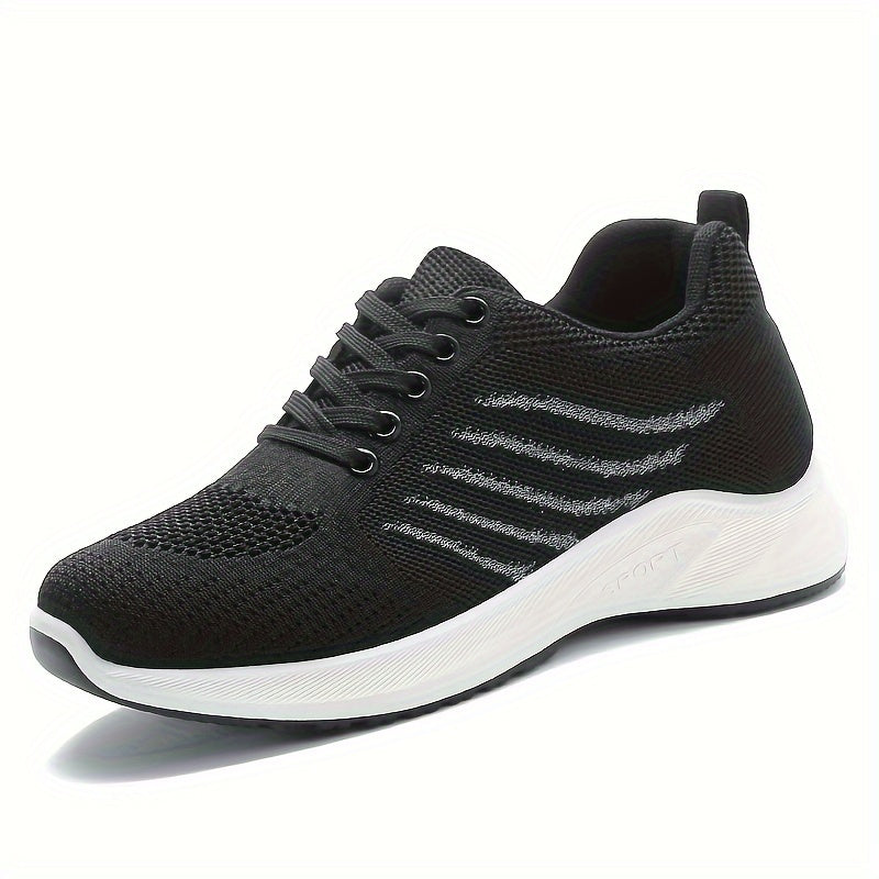 Breathable Heighten Woven Running Shoes Lightweight Thick Bottom
