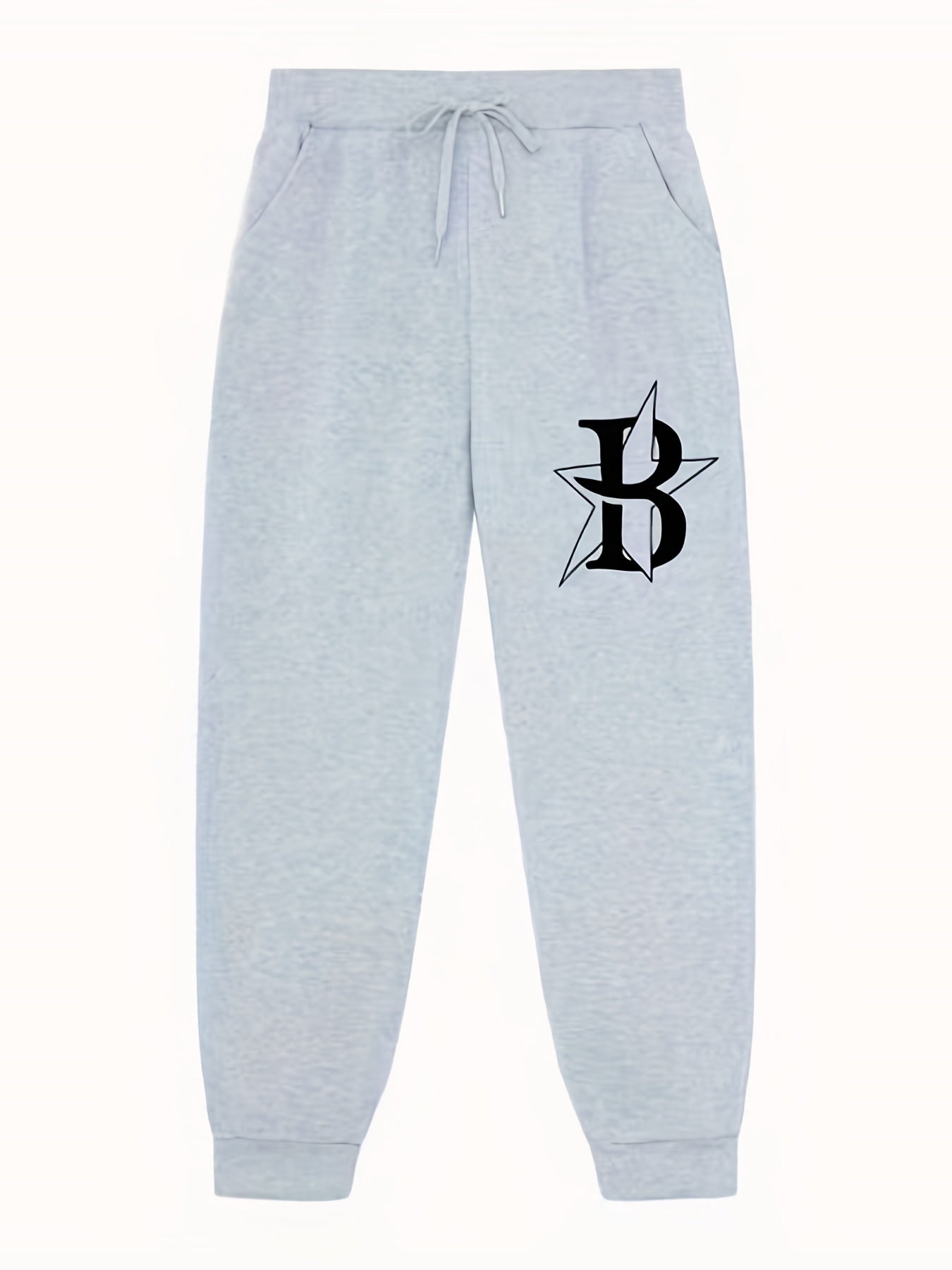 Letter Print Star Pattern Joggers Men's Casual Loose Fit Pants