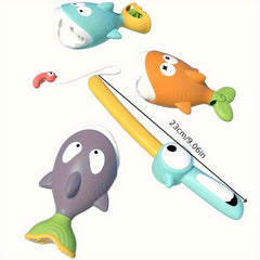 Magic Fishing Game Swimming Fish Shower Curtain Bathroom Toy Set