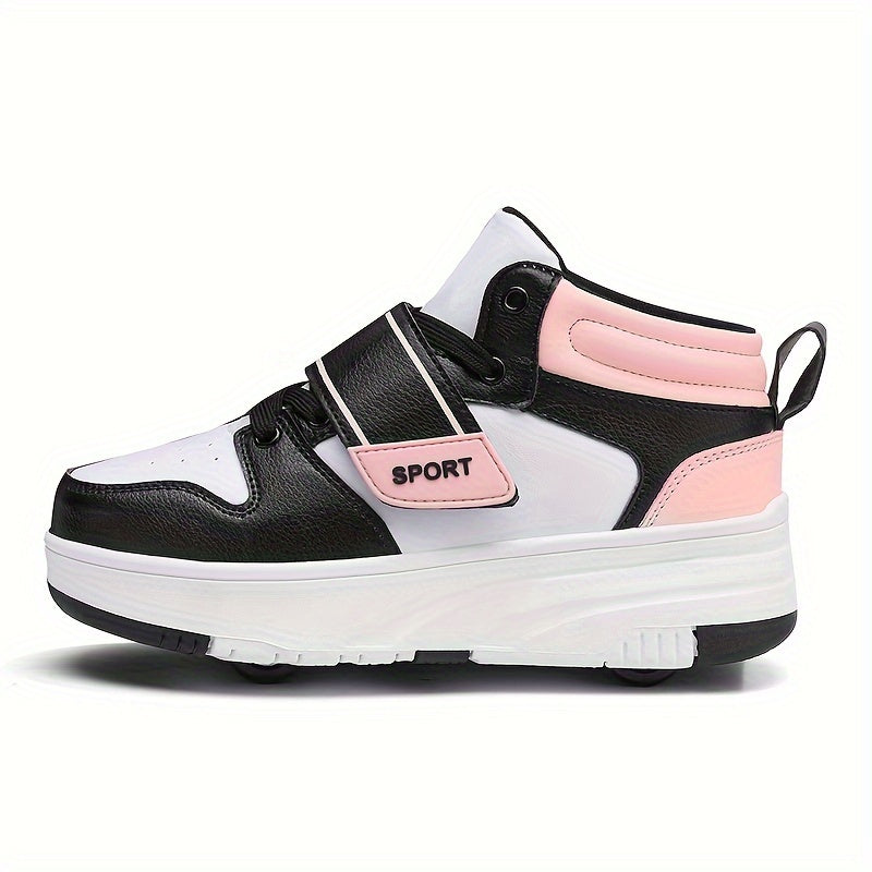 Girl's Roller Shoes with Detachable Wheel Skate Sneakers