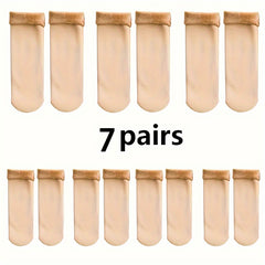 Plush Lined Crew Socks Unisex Warm Hosiery
