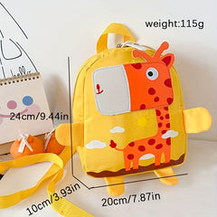 Kids Giraffe Patch Decor Backpack with Anti-lost Rope