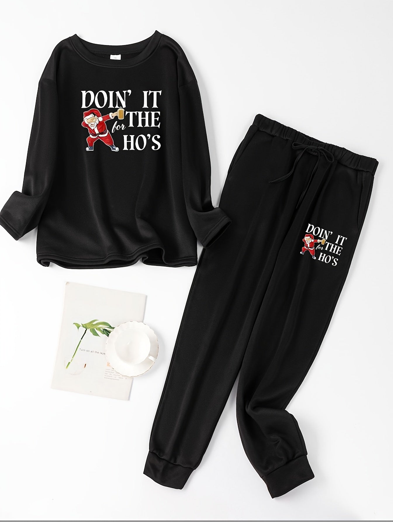 Santa Claus Lounge Set Long Sleeve Tee & Joggers Pajamas