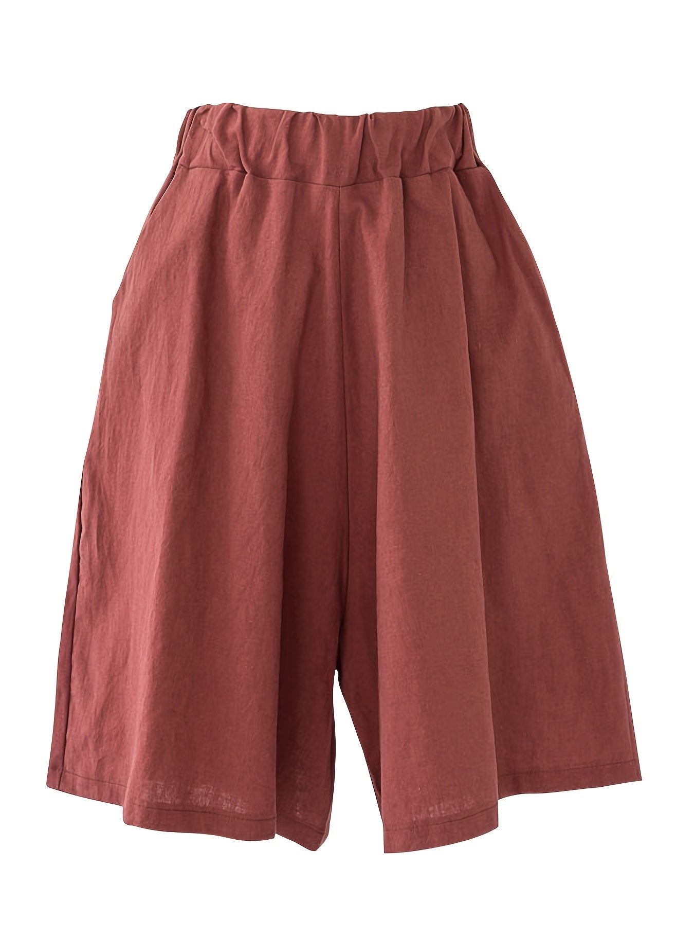 High Rise Straight Leg Stretch Basic Shorts