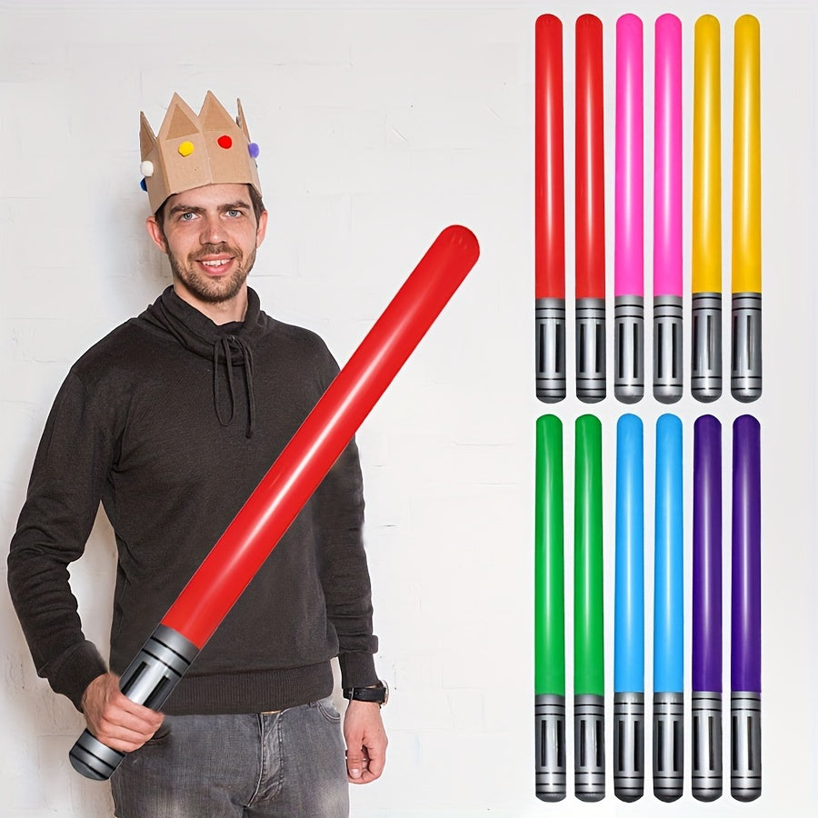 12pcs Inflatable Light Sword Laser Sword Toys for Role Playing Games