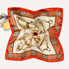 Graphic Bandana Silk Scarf Casual Shawl