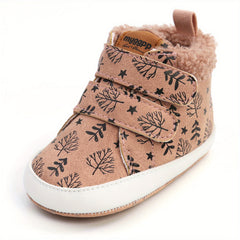 Cozy Hook and Loop Baby Boys Boots - Soft & Warm Fleece Lined Winter Shoes