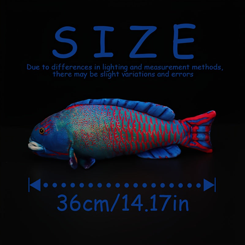BLUESLEMON 35 Wrasse Plush Toy Fish Stuffed Animal Ocean Series Home Decoration