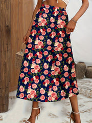 Floral Print High Waist Skirt for Spring & Summer