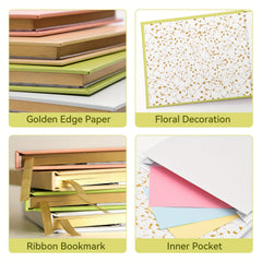 Wedding Guest Book With Pen & Sign Golden Foil Lettering Hardcover Palaroid