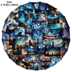 50pcs Starry Sky Graffiti Stickers for Laptop Helmet Water Cup Decoration