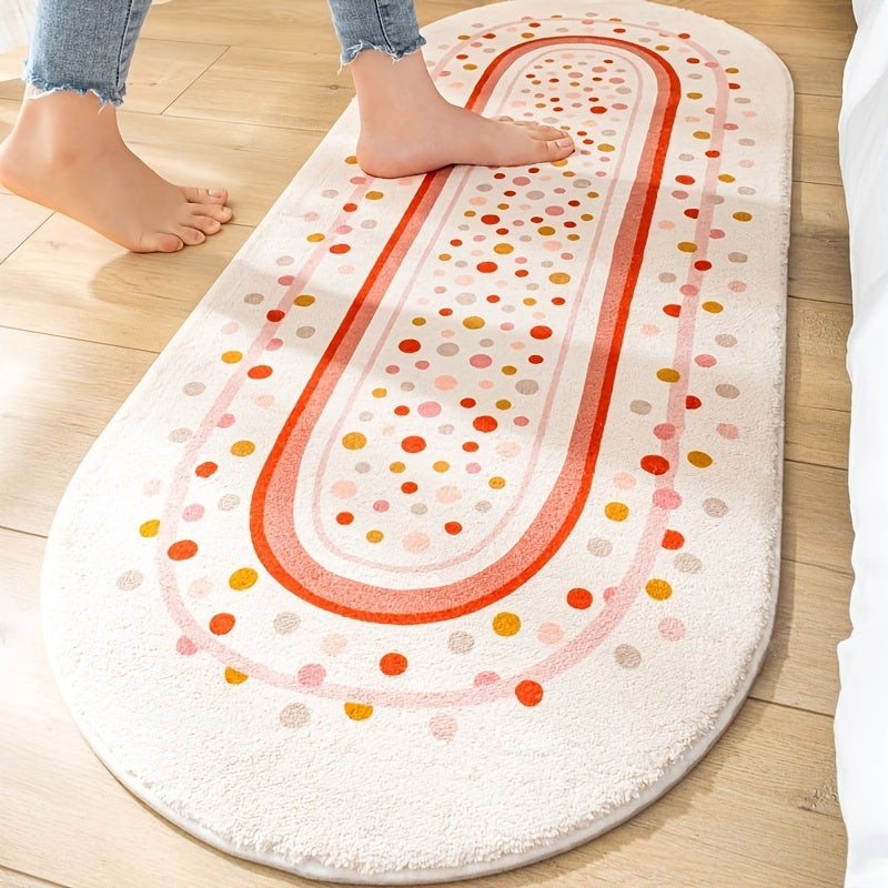 Soft Oval Long Strip Bedside Mat Cashmere Floor Mat