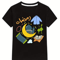 Kids Graphic Print Cotton T Shirt Summer Top Boys Girls