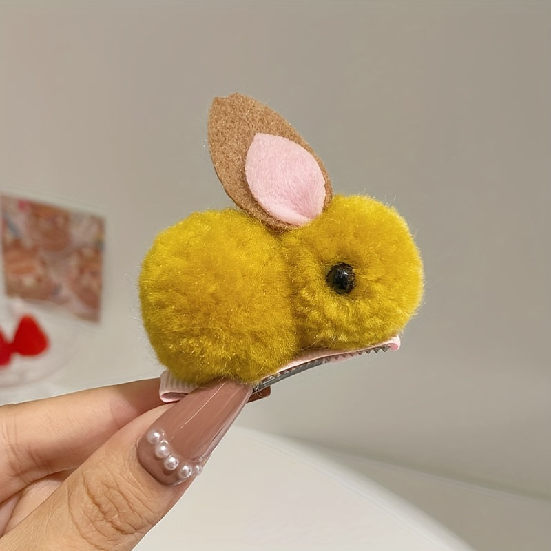 Bunny Plush Hair Clips for Girls