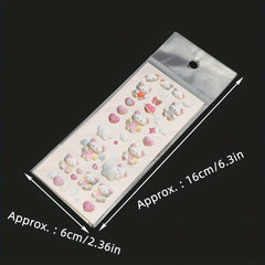 3 Sheets Love Cat Stickers 3D Cartoon Decals Album Water Cup Notebook Stickers