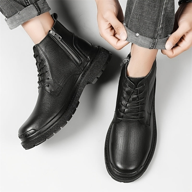LAORENTOU Men's High Top Motorcycle Boots