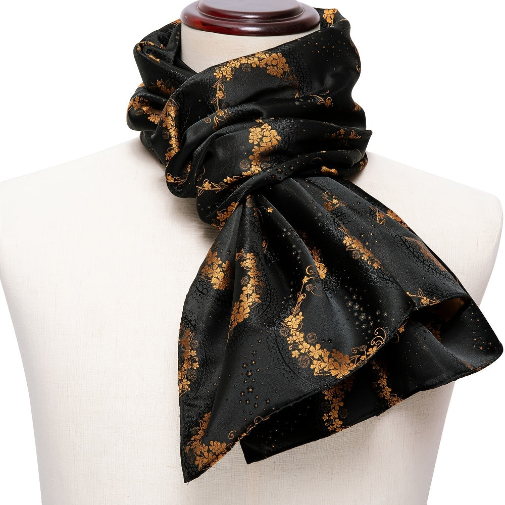 Barry Wang Mens Silk Paisley Floral Scarf Autumn Winter Shawl