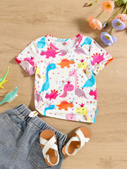 Baby Dinosaur Print Short Sleeve T Shirt