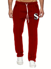 Dollar Sign Pattern Casual Stretch Drawstring Pants Men s Spring Summer
