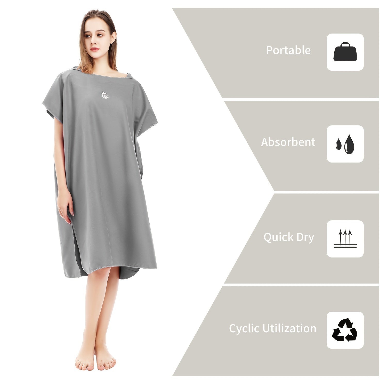 Mutao Changing Robe Towel Poncho for Surfing Swimming Wetsuit Changing