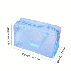 Flower Print Makeup Bag Waterproof Wash Bag Double Handle
