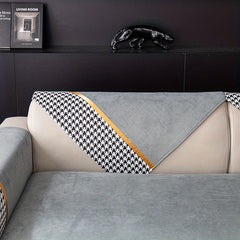Short Plush Sofa Slipcover Modern Non slip Sofa Cover