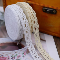 5 Yards Cotton Lace Trim Ribbon for Bridal Wedding Decoration DIY Craft