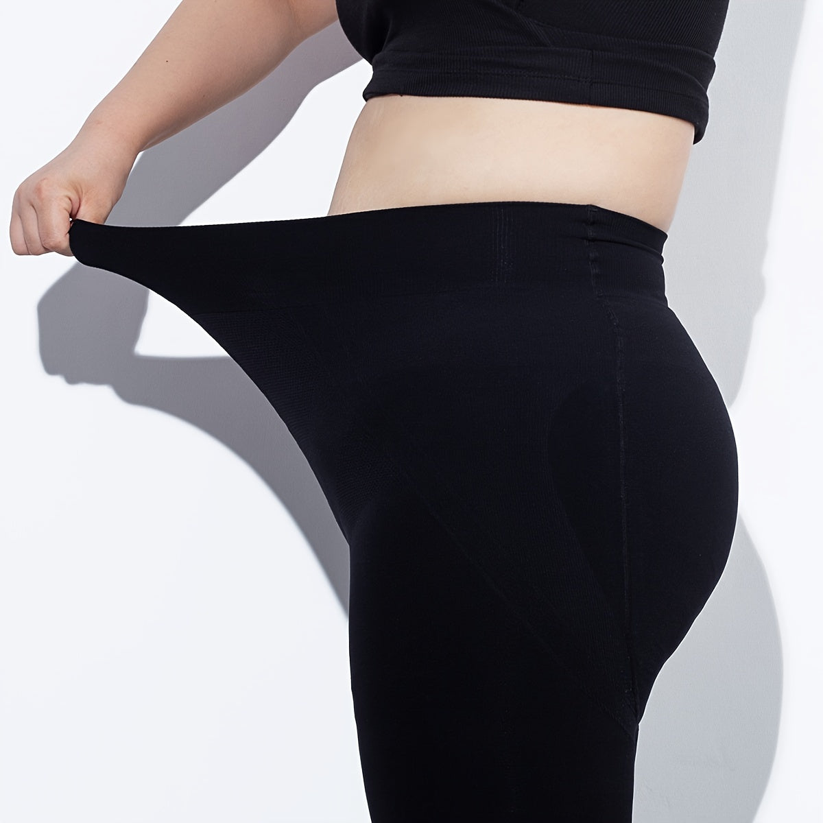 Casual Pantyhose Women's Plus Solid Stirrup High Waist