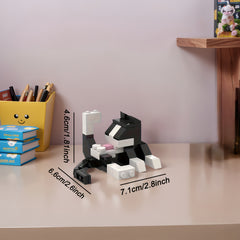 Cow Cat Building Blocks DIY Mini Pet Figurine Creative Desktop Decoration