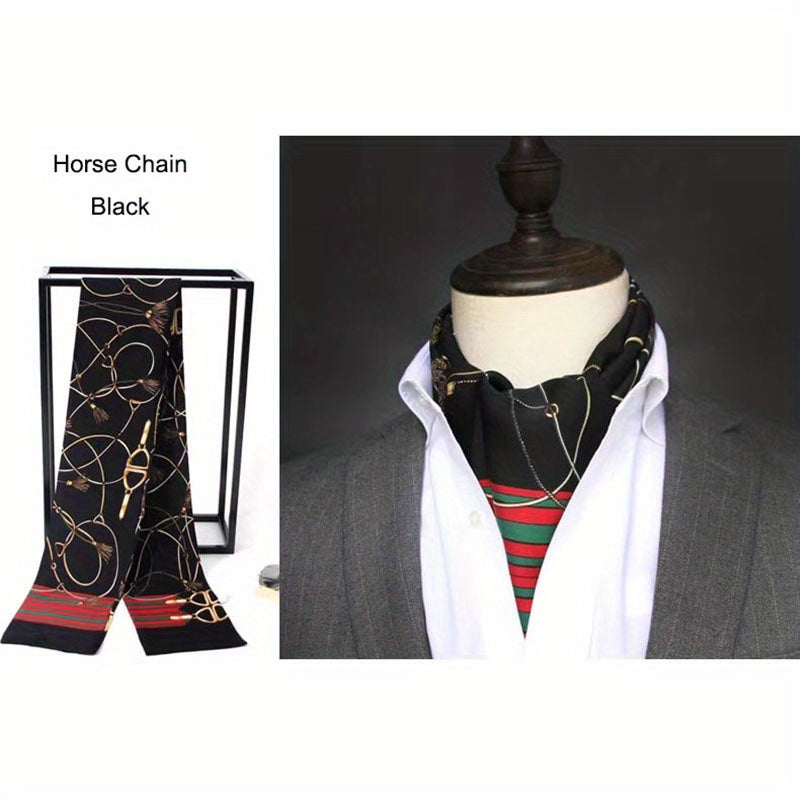 Men's British Retro Suit Shirt Twill Scarf Double layer Business Scarf