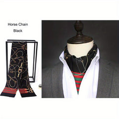 Men's British Retro Suit Shirt Twill Scarf Double layer Business Scarf