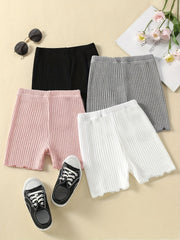 Girls Knit Shorts With Bow - Comfortable Casual Pants for Summer