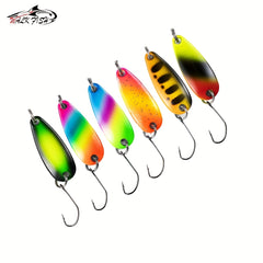 6pcs Sparkling Spoon Lure 2 1 1inch 3g Trout Fishing Single Hook Tackle