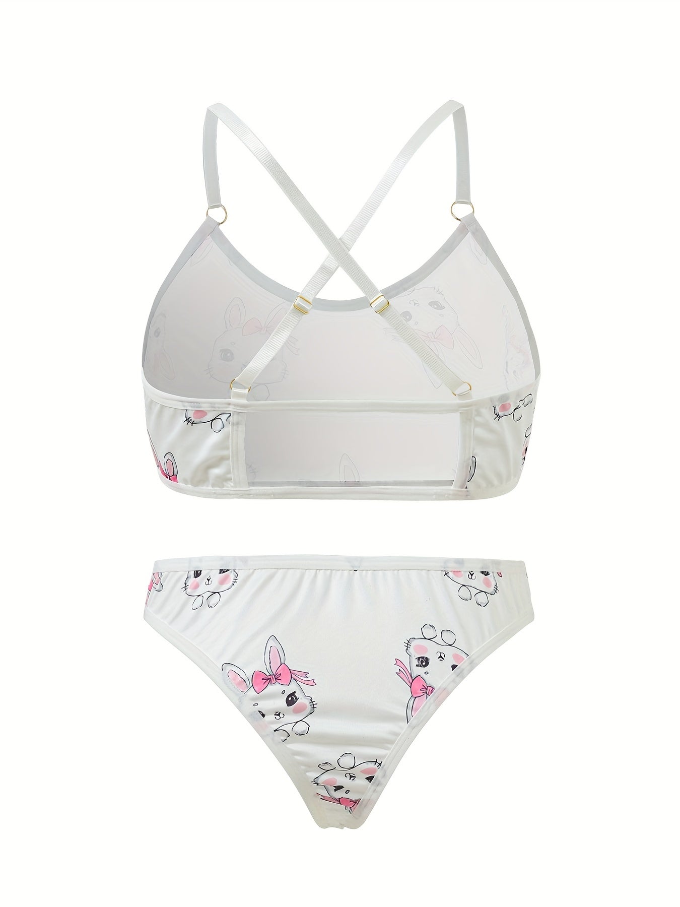 Dinosaur Print Sexy Lingerie Set Women's Plus Medium Stretch