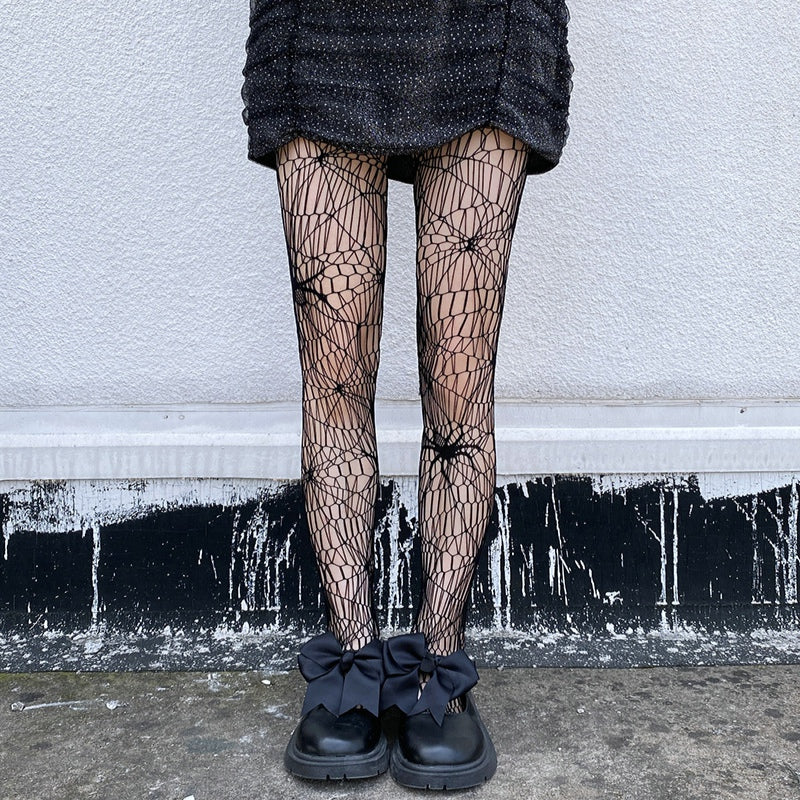 Spider Pattern Fishnet Stockings Tights