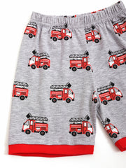 Boy's Vehicle Pattern Pajamas 2pcs T shirt & Shorts Set