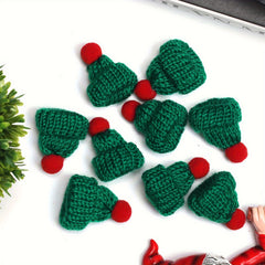 20pcs Mini Christmas Knitted Hat and Scarf Ornaments