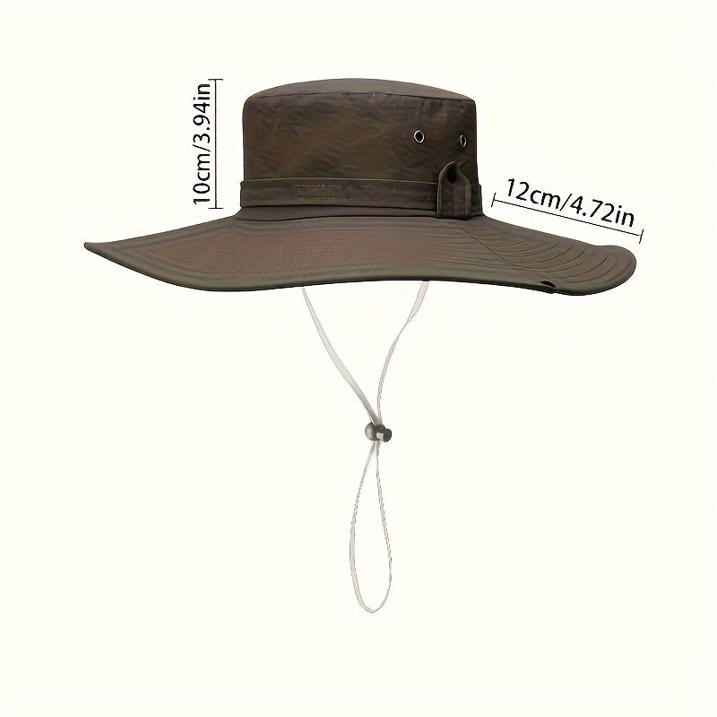 Men's Wide Brim Summer Bucket Hat UV Protection Sun Cap