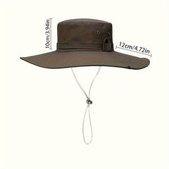 Men's Wide Brim Summer Bucket Hat UV Protection Sun Cap