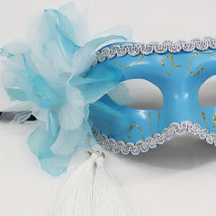Hand-Painted Mask Flower Tassel Pendant Eye Mask for Masquerade