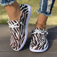 Women's Striped Canvas Skate Shoes