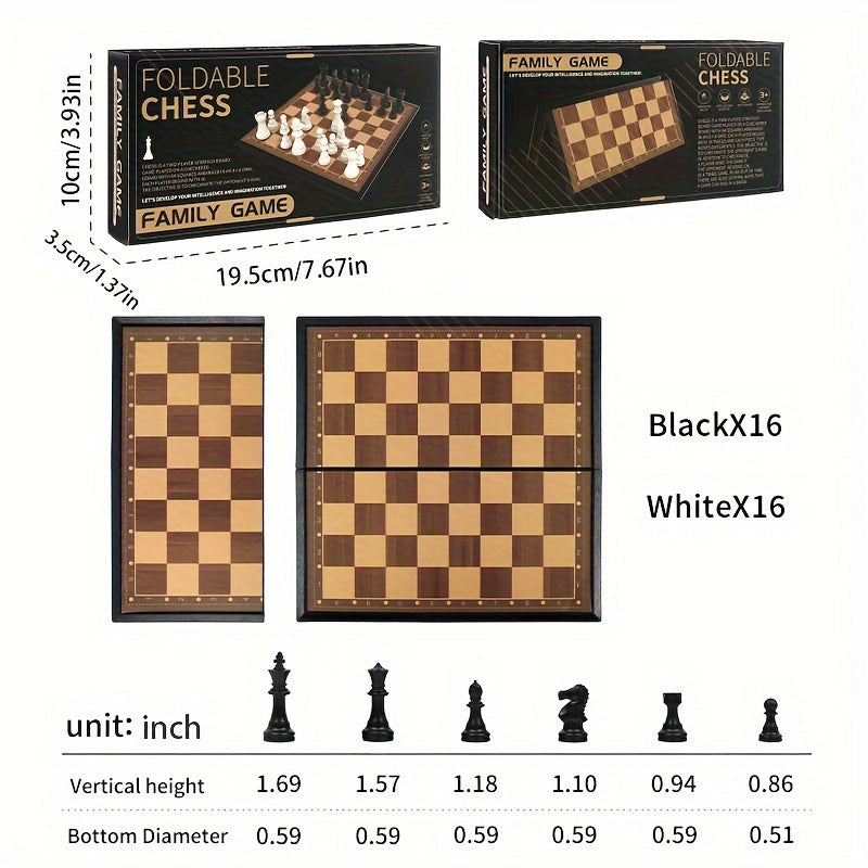Chess Portable Set No Magnetic Foldable Board Game Educational Toys